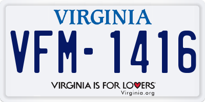 VA license plate VFM1416