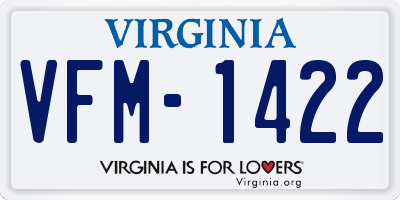VA license plate VFM1422