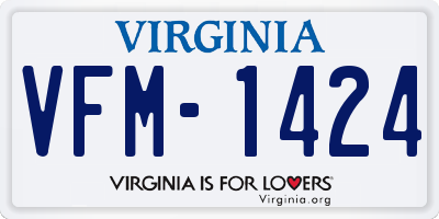 VA license plate VFM1424