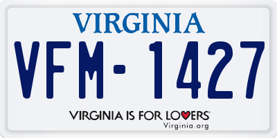 VA license plate VFM1427