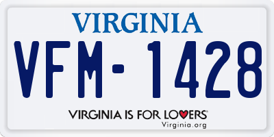VA license plate VFM1428