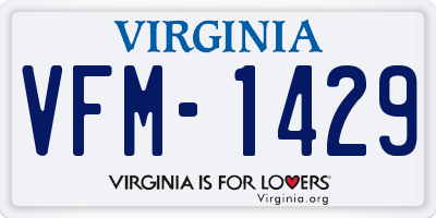 VA license plate VFM1429