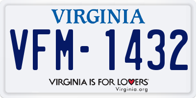 VA license plate VFM1432