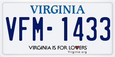 VA license plate VFM1433