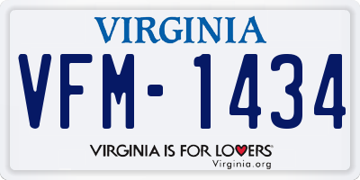 VA license plate VFM1434