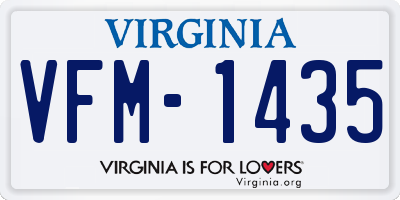VA license plate VFM1435