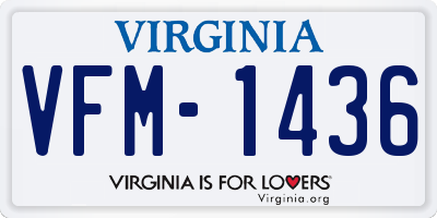 VA license plate VFM1436