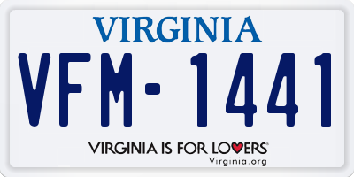 VA license plate VFM1441