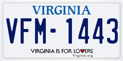 VA license plate VFM1443