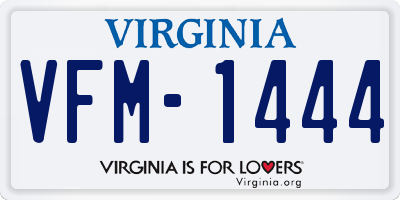 VA license plate VFM1444