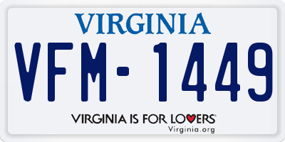 VA license plate VFM1449