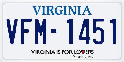 VA license plate VFM1451