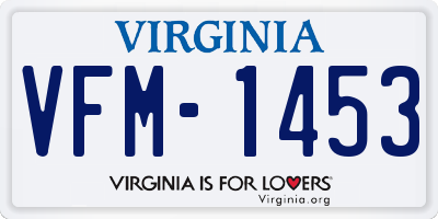 VA license plate VFM1453