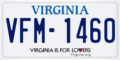 VA license plate VFM1460