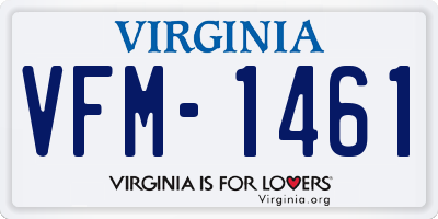 VA license plate VFM1461