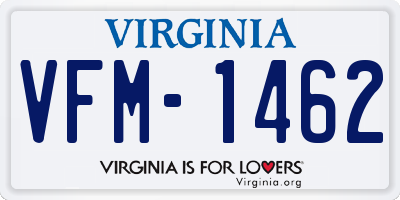 VA license plate VFM1462