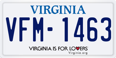VA license plate VFM1463