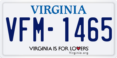 VA license plate VFM1465