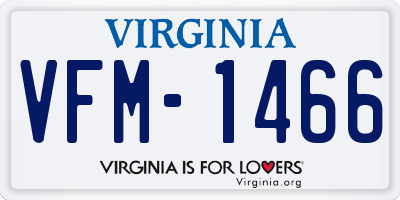 VA license plate VFM1466