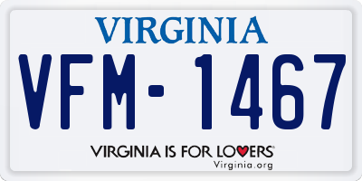 VA license plate VFM1467