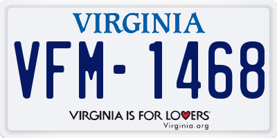 VA license plate VFM1468