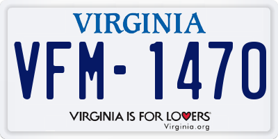 VA license plate VFM1470