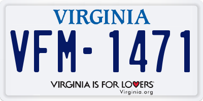 VA license plate VFM1471