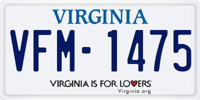VA license plate VFM1475