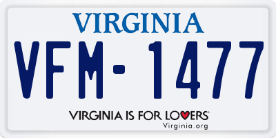 VA license plate VFM1477