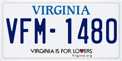 VA license plate VFM1480