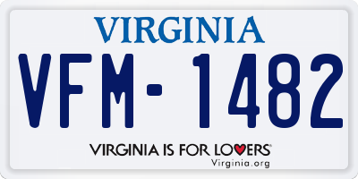 VA license plate VFM1482