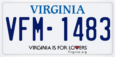 VA license plate VFM1483
