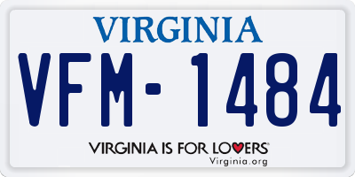 VA license plate VFM1484