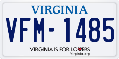 VA license plate VFM1485