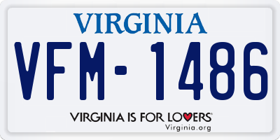VA license plate VFM1486