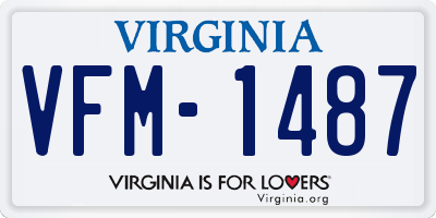 VA license plate VFM1487