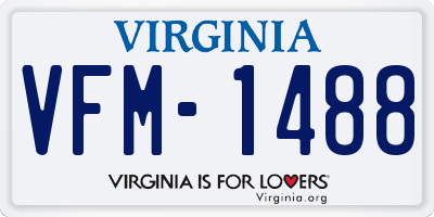VA license plate VFM1488