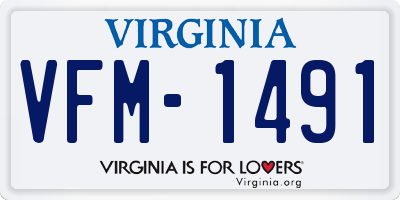 VA license plate VFM1491