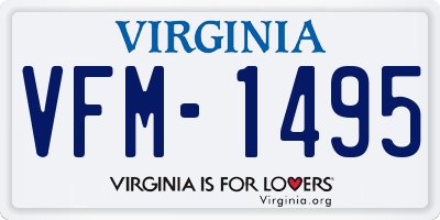 VA license plate VFM1495