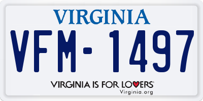 VA license plate VFM1497