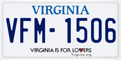 VA license plate VFM1506