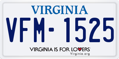VA license plate VFM1525