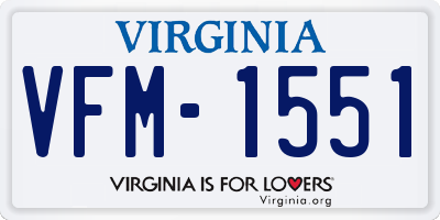 VA license plate VFM1551