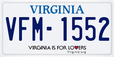VA license plate VFM1552