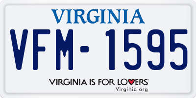 VA license plate VFM1595