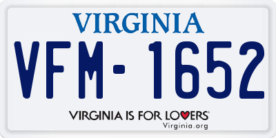 VA license plate VFM1652
