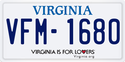 VA license plate VFM1680