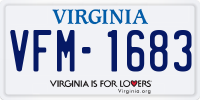 VA license plate VFM1683