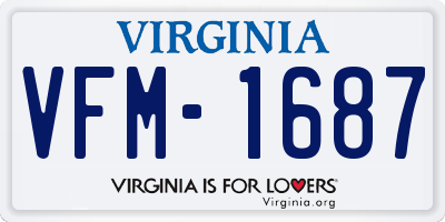 VA license plate VFM1687