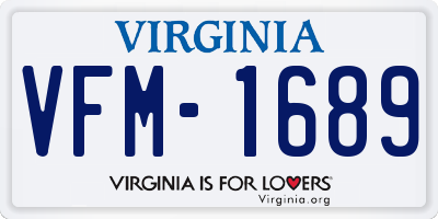 VA license plate VFM1689